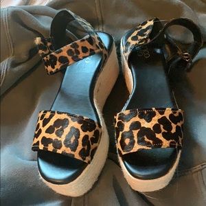 Cheetah platform sandals worn once